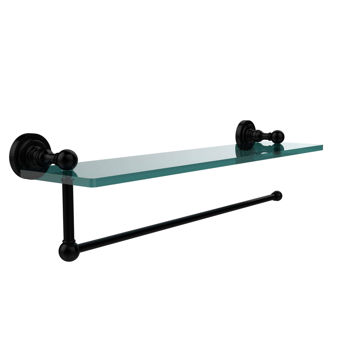 Matte Black Paper Towel Holder with Glass Shelf M448026