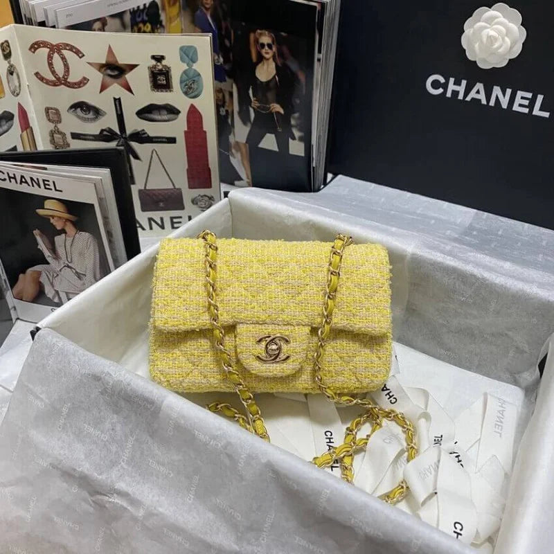 Yellow Tweed Bag H751