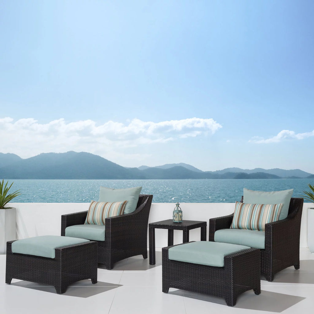 5 Piece Club Chair and Ottoman Set I392821