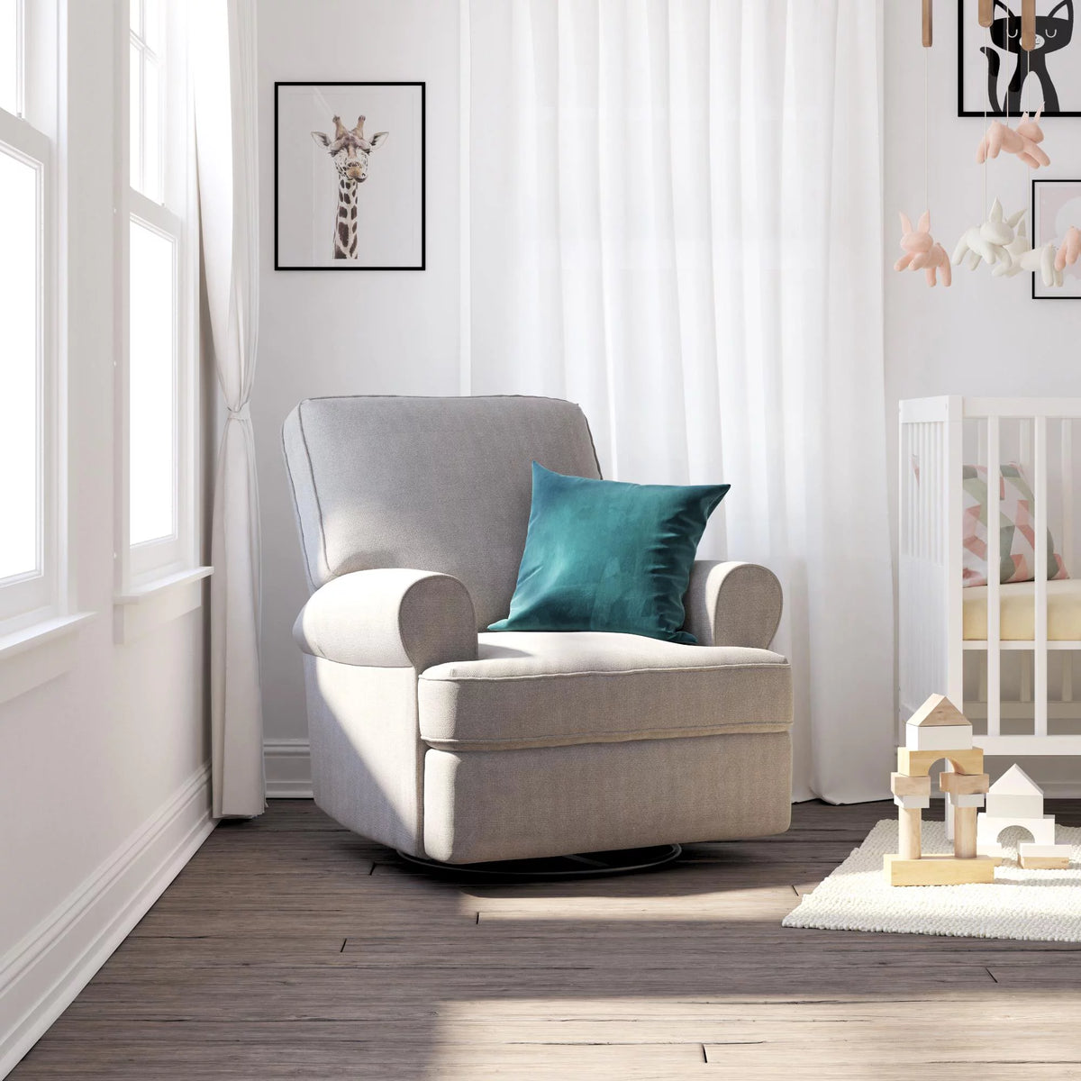 Gray Swivel Glider Recliner Chair E171041