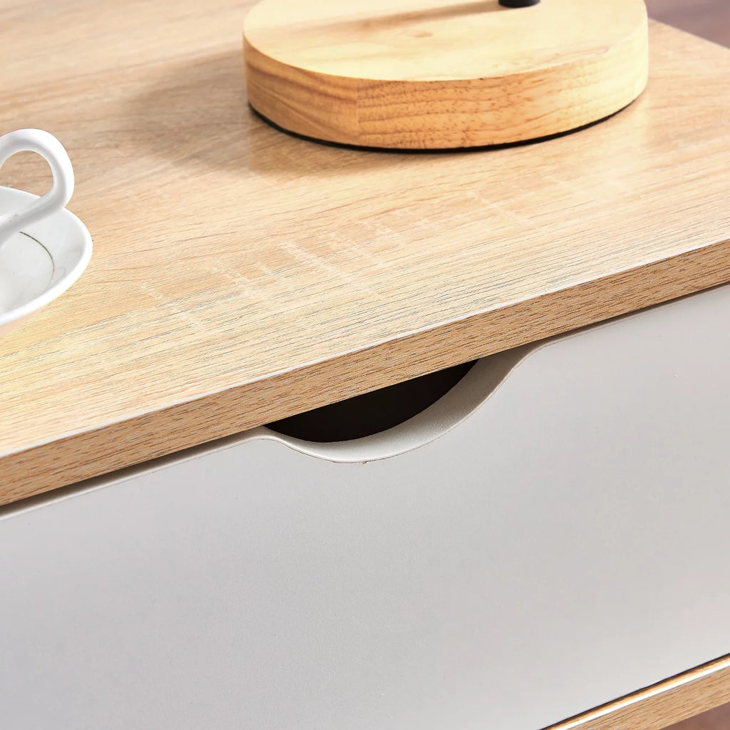 White 1 Drawer Wood Accent Table V899169