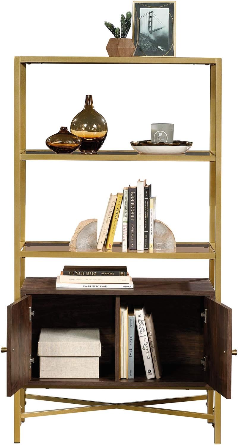 Bookcase with Doors, Rich Walnut Finish A7707