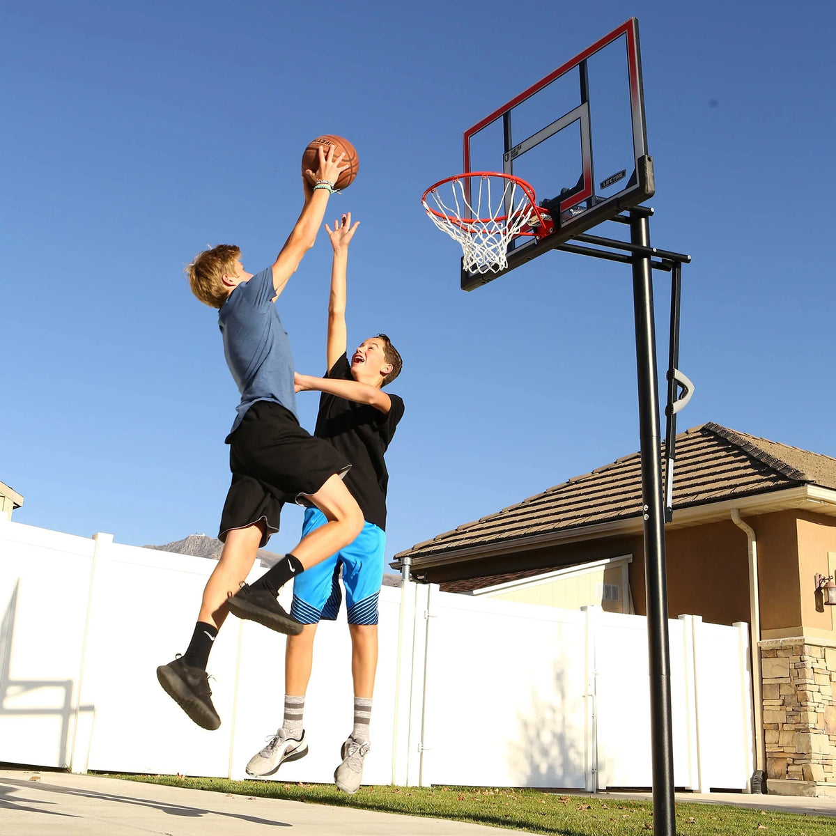 Adjustable Inground Basketball Hoop 50 inch Polycarbonate D943635