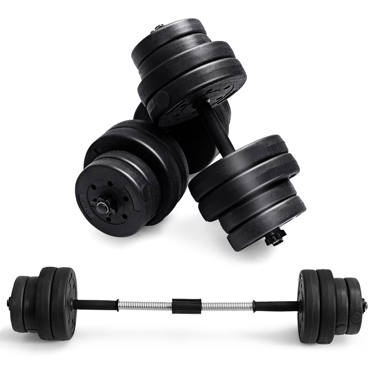 66Lbs 2 in 1 Adjustable Dumbbell Set W837954
