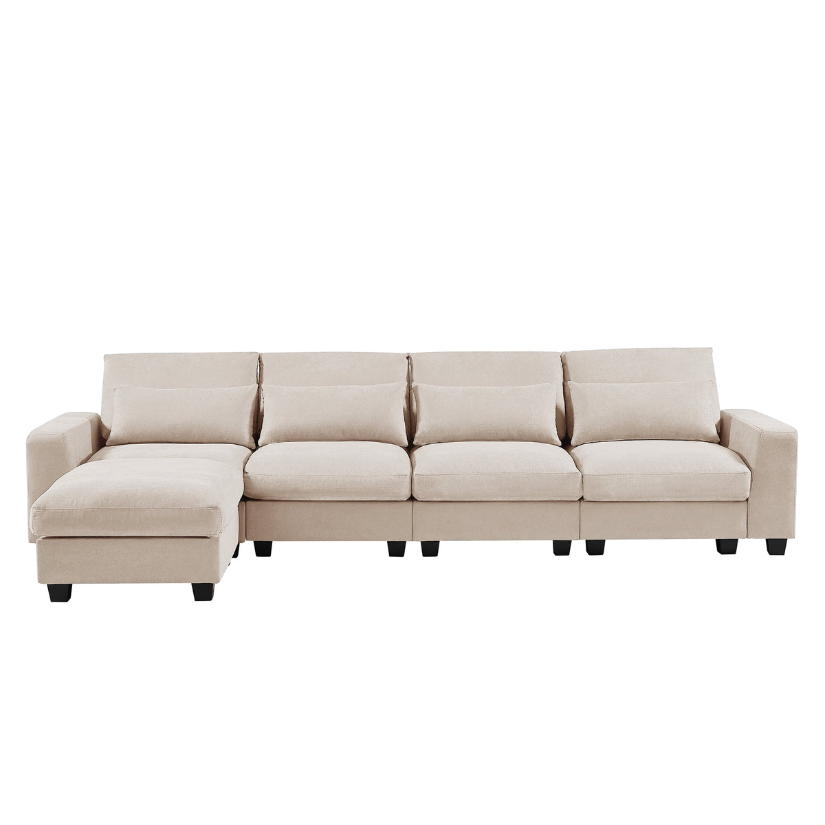 Beige 5 Seat L-Shape Sectional Sofa K699749