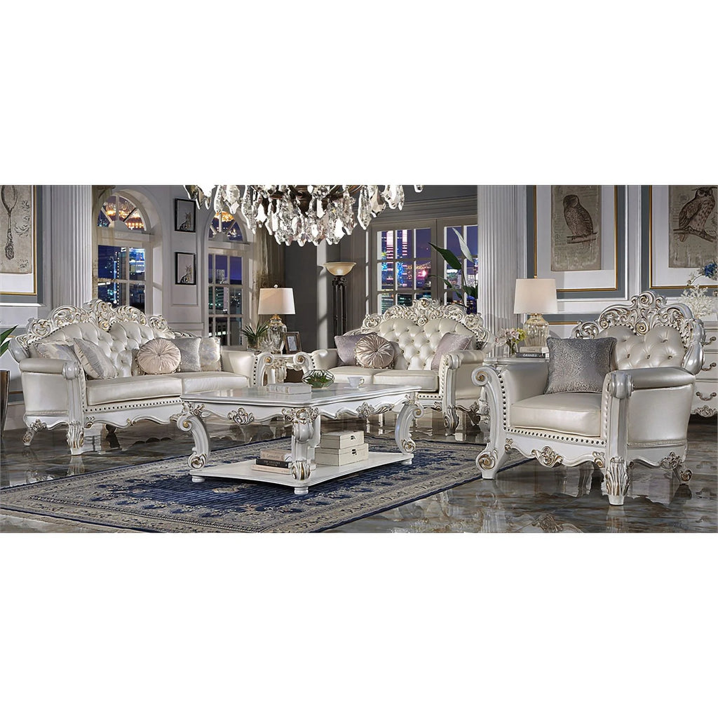 Champagne PU Sofa with 5 Pillows S454139