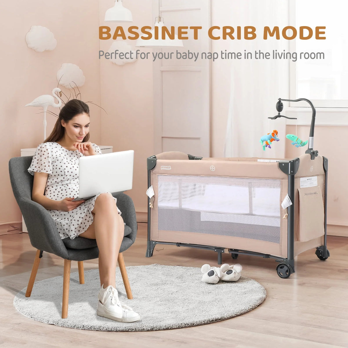 Folding Bedside Bassinet Co-Sleeper Z3414