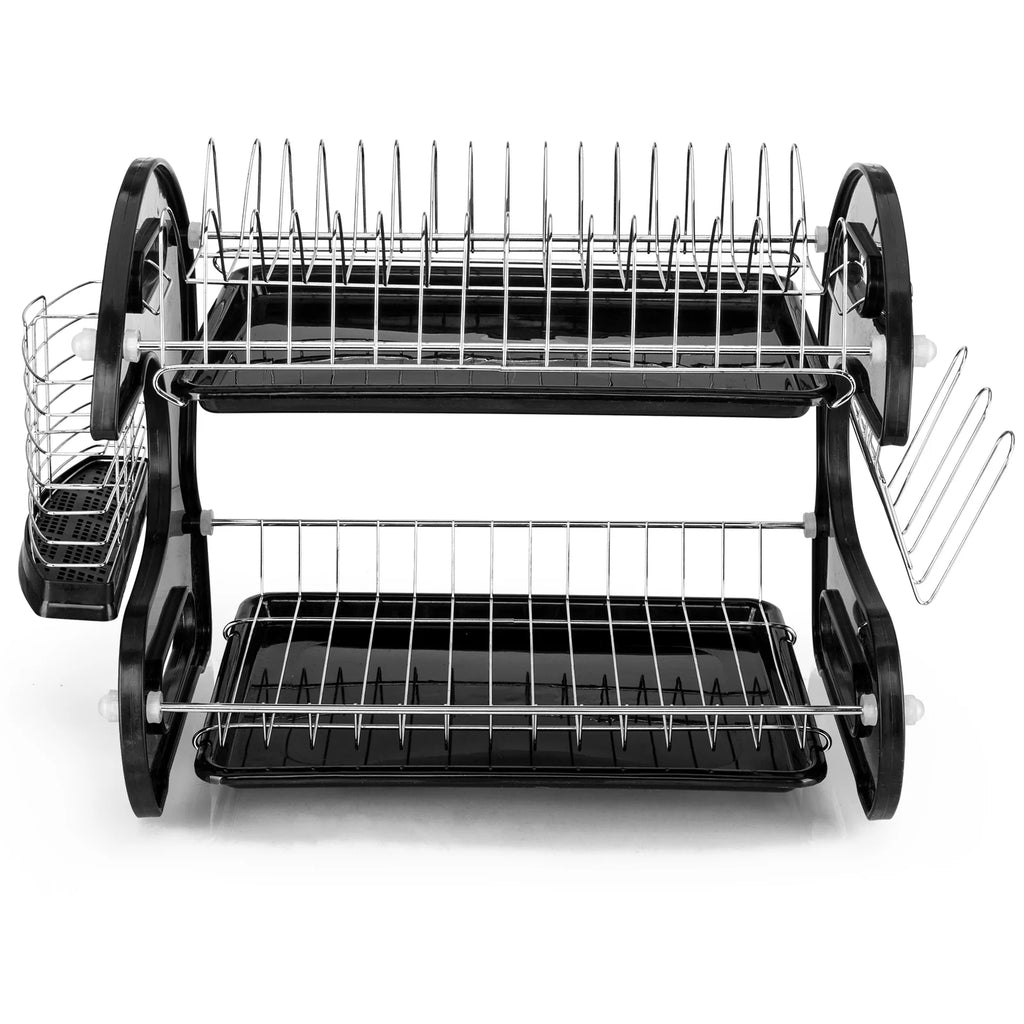 Black 2-Tier Plastic Dish Drainer E397681