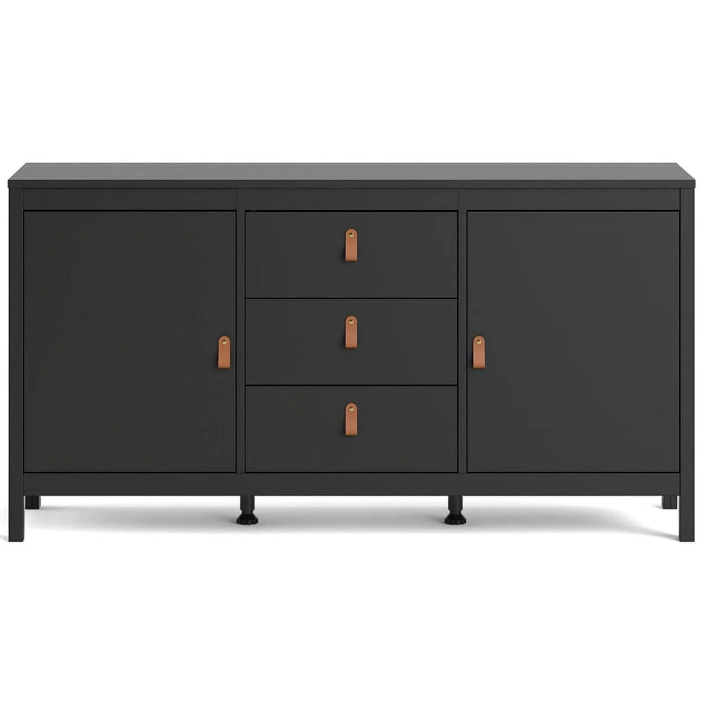 Black Matte 2 Door 3 Drawer Sideboard G87545