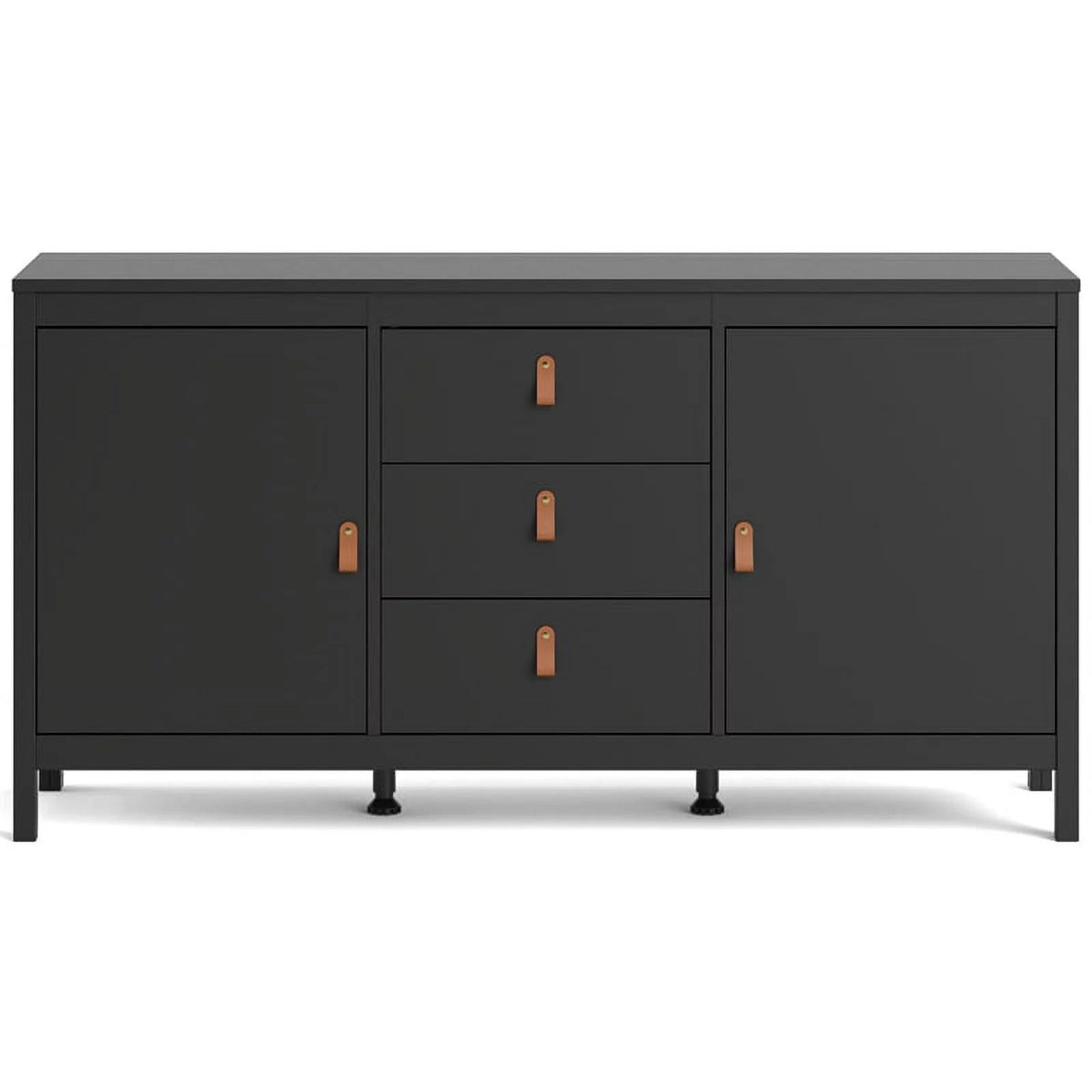 Black Matte 2 Door 3 Drawer Sideboard G87545
