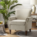 Oatmeal Accent Chair with Turned Legs Q733008