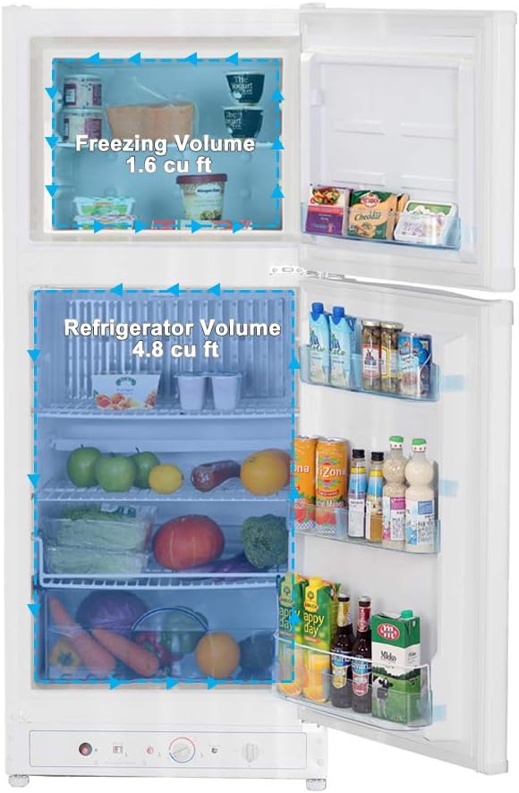 6.1 Cu.ft White Propane Refrigerator with Freezer E4667