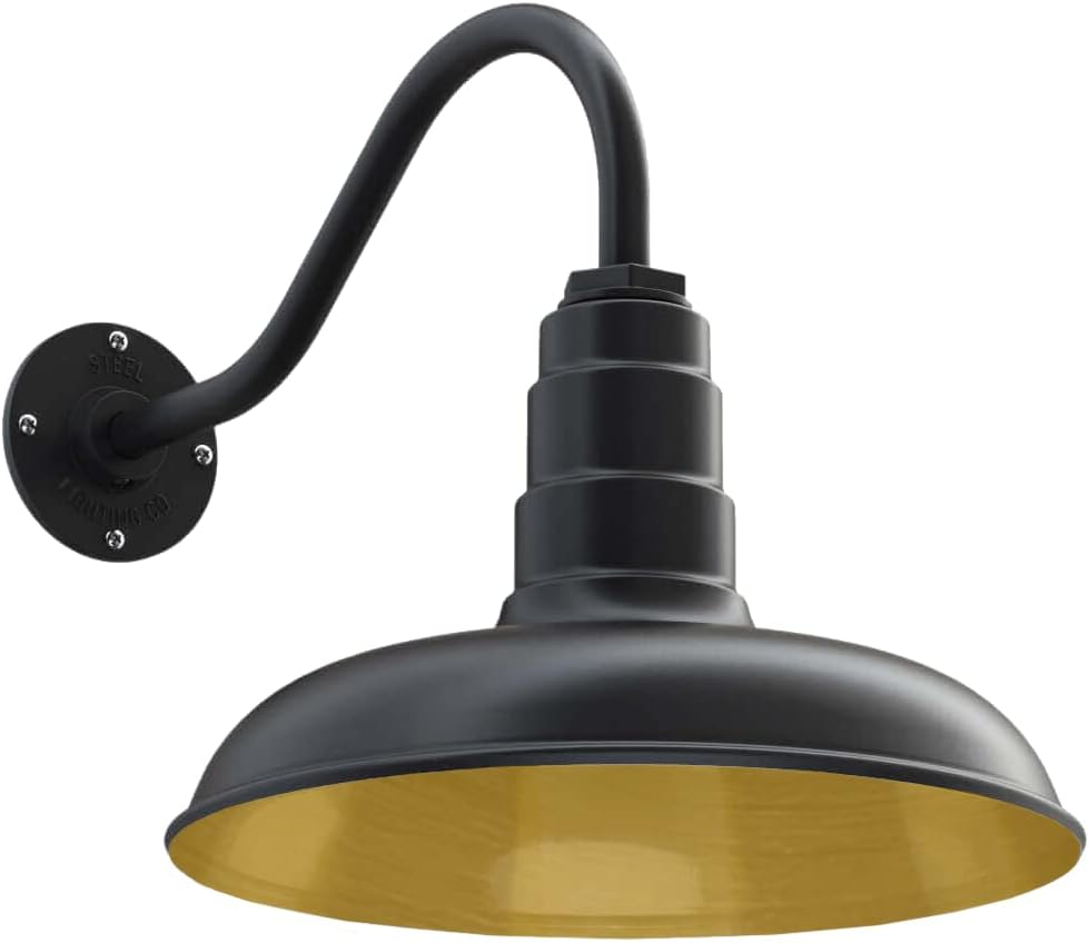 Gooseneck Barn Light 16 Gooseneck Black H580