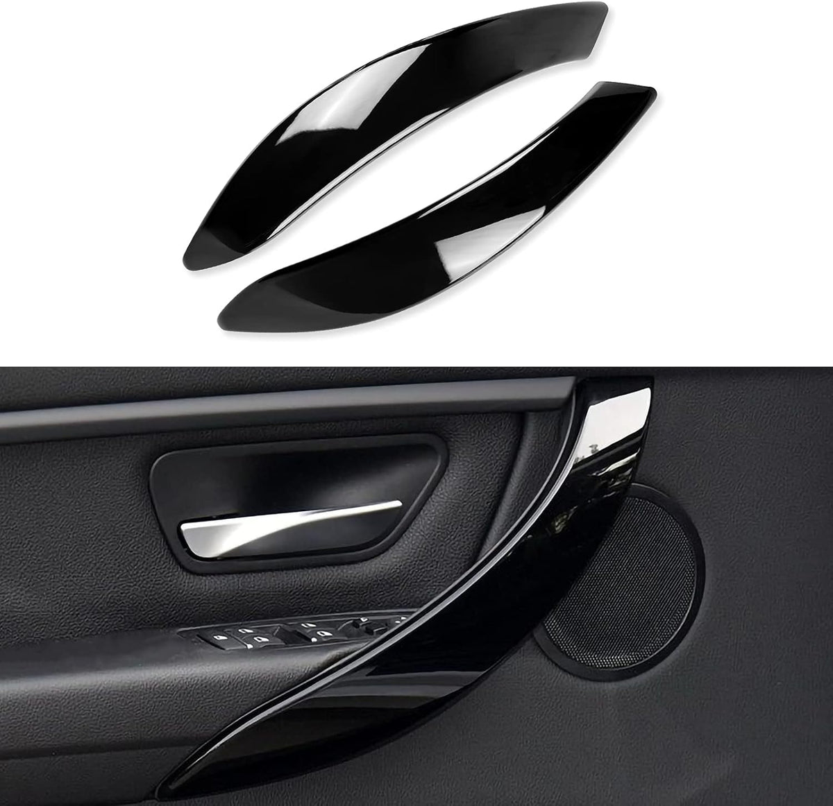Car Multimedia Buttons Panel Cover Sticker Decals Molding Trim ABS Kit Silver Pack of 2 B673617