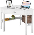 Black Corner Desk with Drawer and Shelves F291421