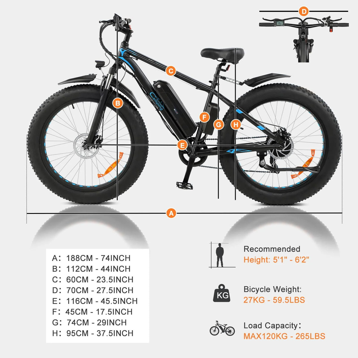 26 inch 7-Speed Electric Mountain Bicycle 500W 48V 10Ah E1099