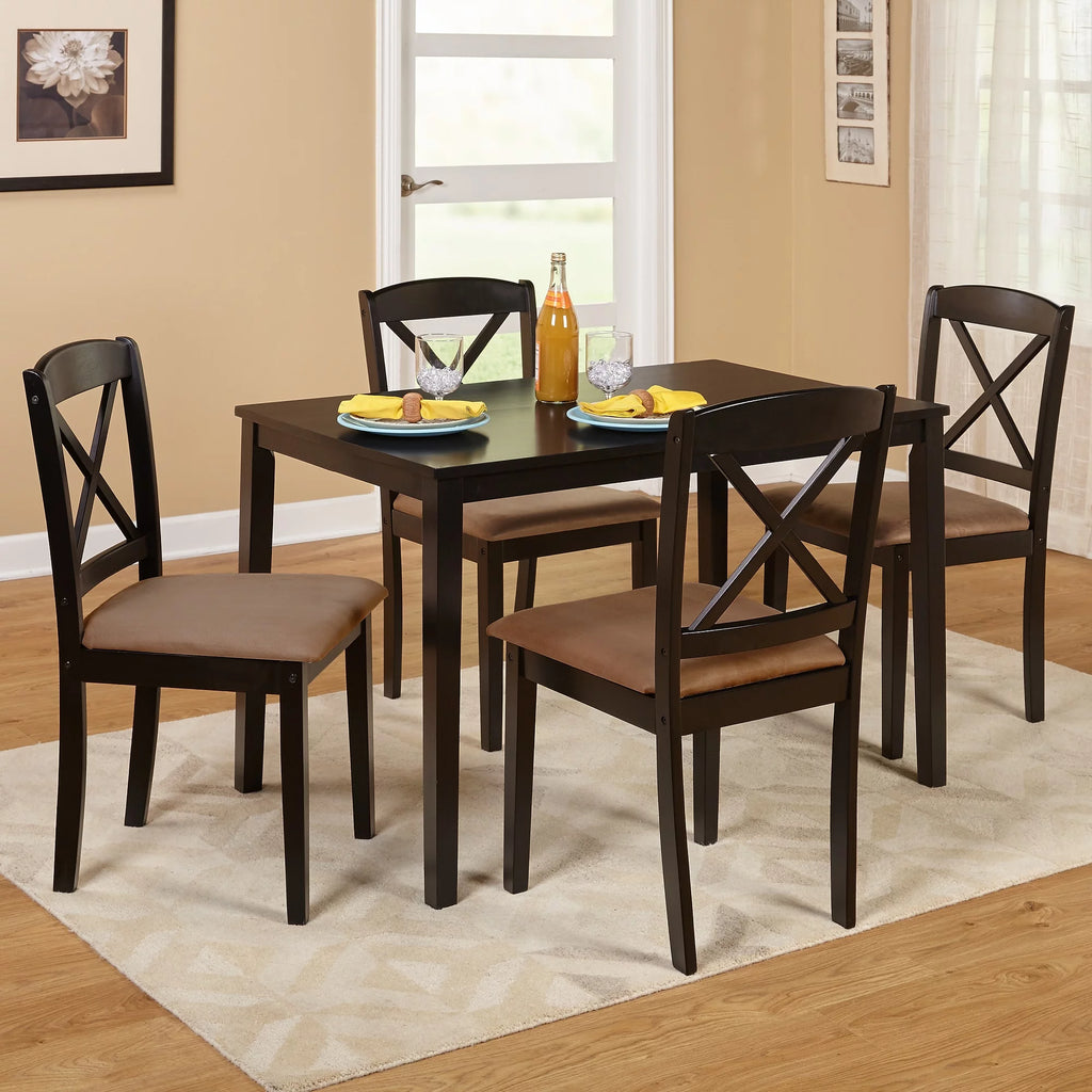 Brown 5 Piece Cross Back Dining Set N647
