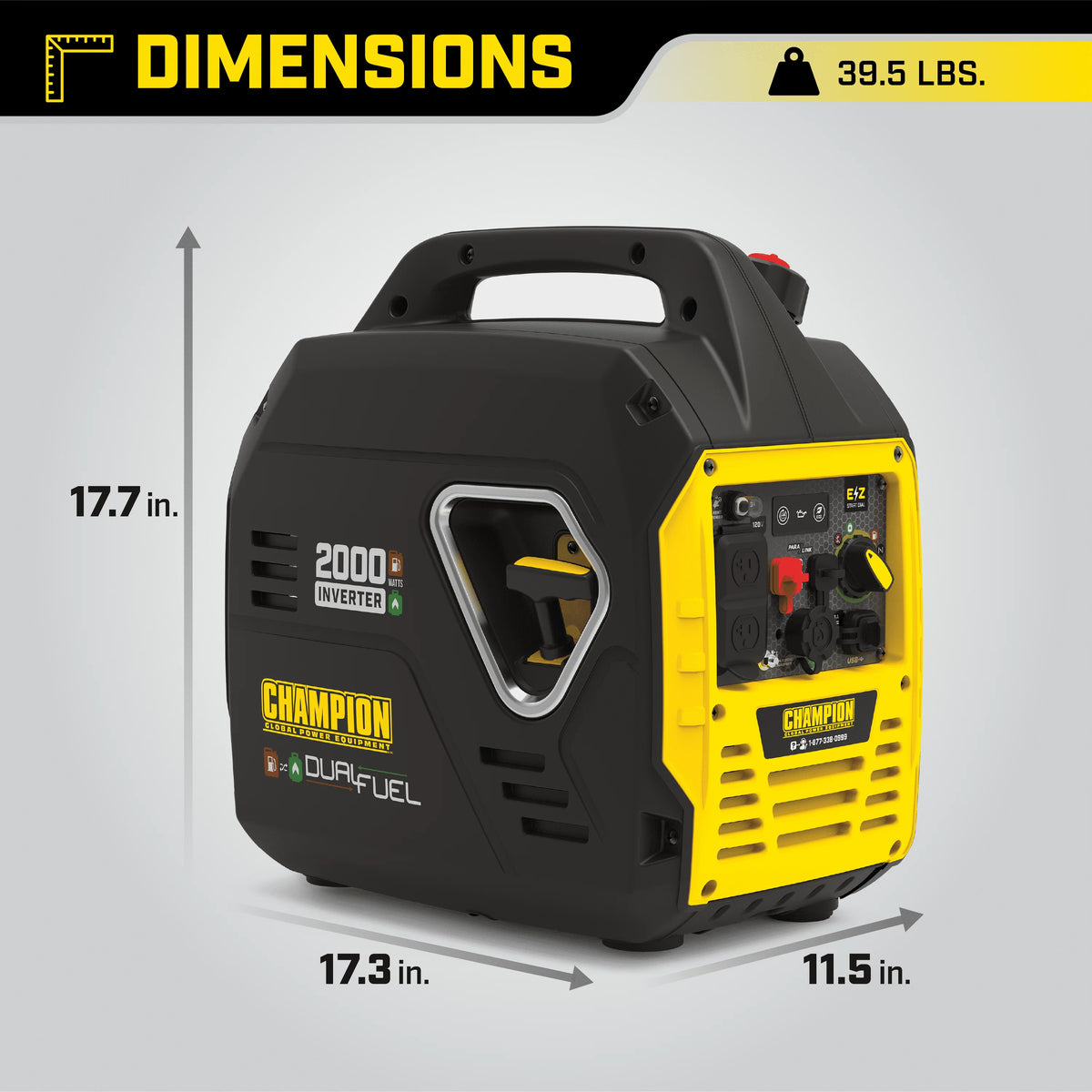 2000 Watt Dual Fuel Inverter Generator C942