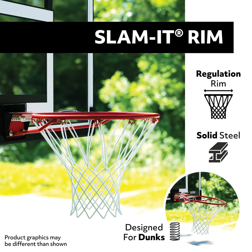 Adjustable Inground Basketball Hoop 50 inch Polycarbonate D943635
