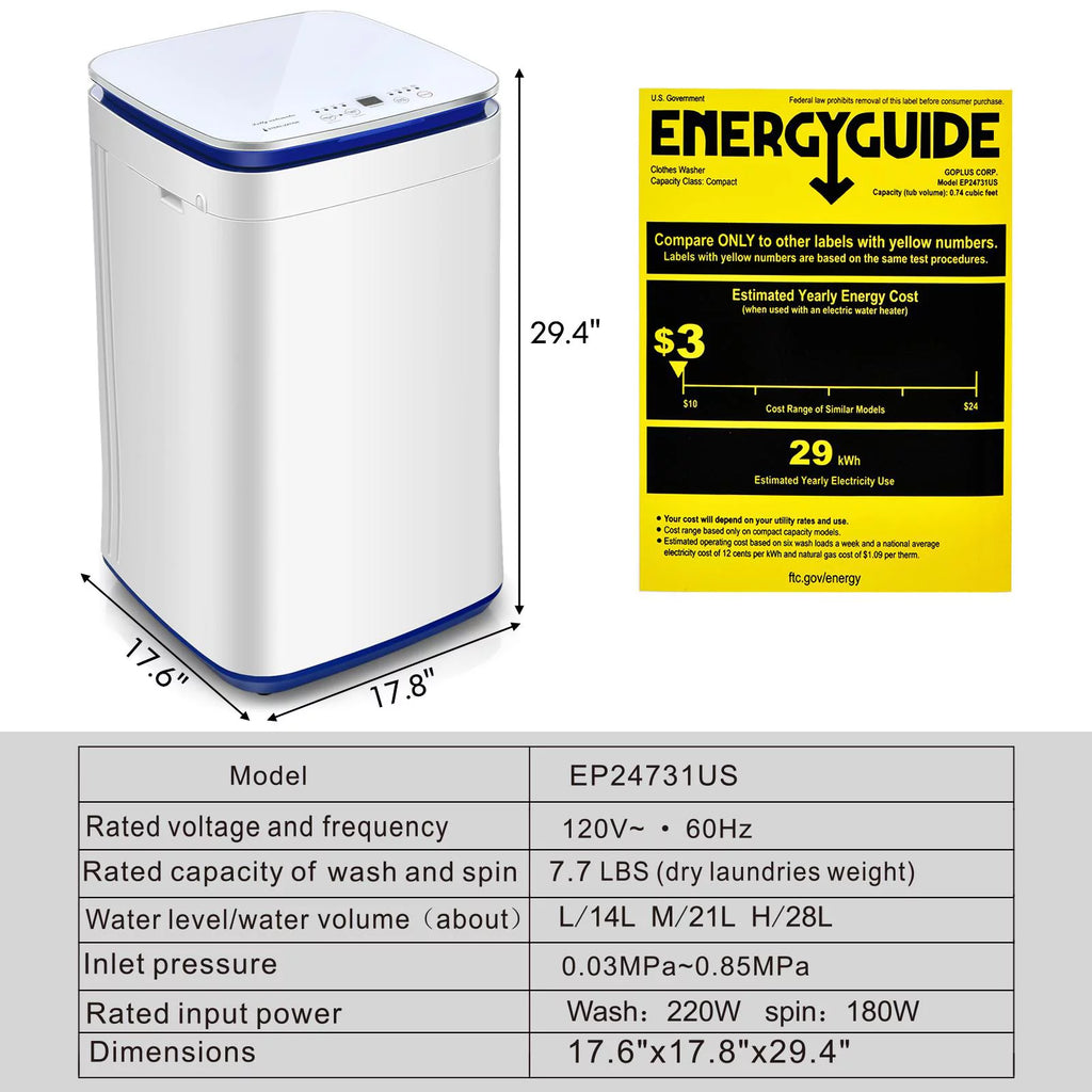 7.7lbs Full Automatic Portable Washing Machine L31118