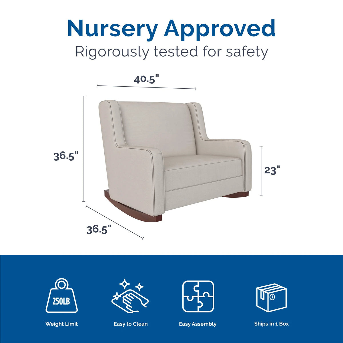 Beige Microfiber Double Rocker Chair M891761