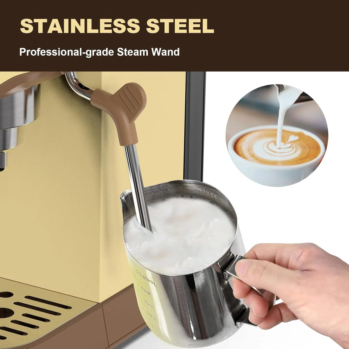 20 Bar Espresso Machine with Milk Frother Steam Wand Q71892