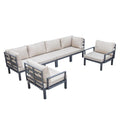6-Piece Aluminum Patio Conversation Set With Cushions W9582