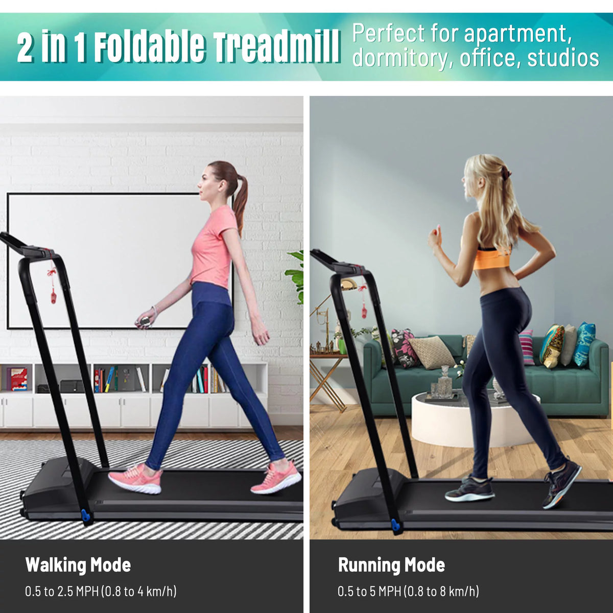 Folding Electric Treadmill with LCD Display G405401