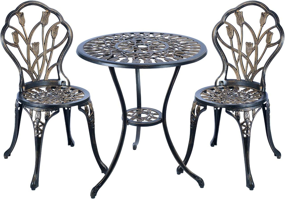 3 Piece Anti-Rust Cast Aluminum Bistro Set I1471
