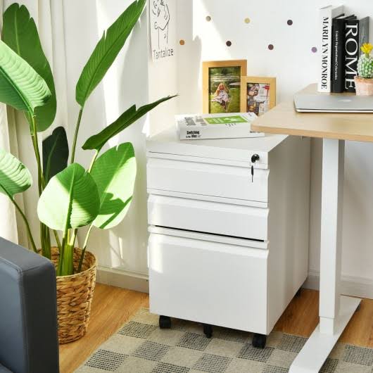 3-Drawer Mobile File Cabinet with Lock M203