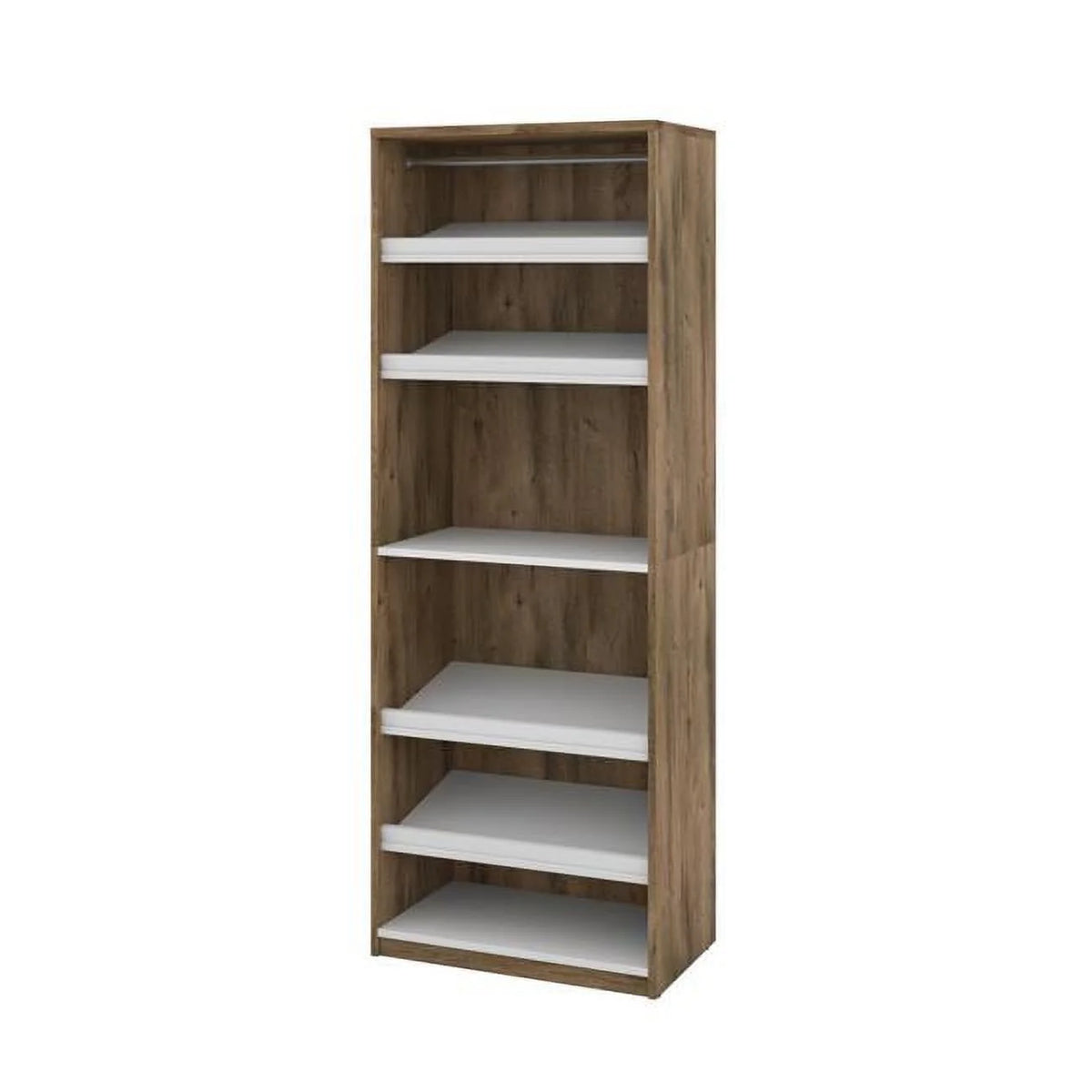 Rustic Brown & White Shoe & Closet Storage Unit W9704