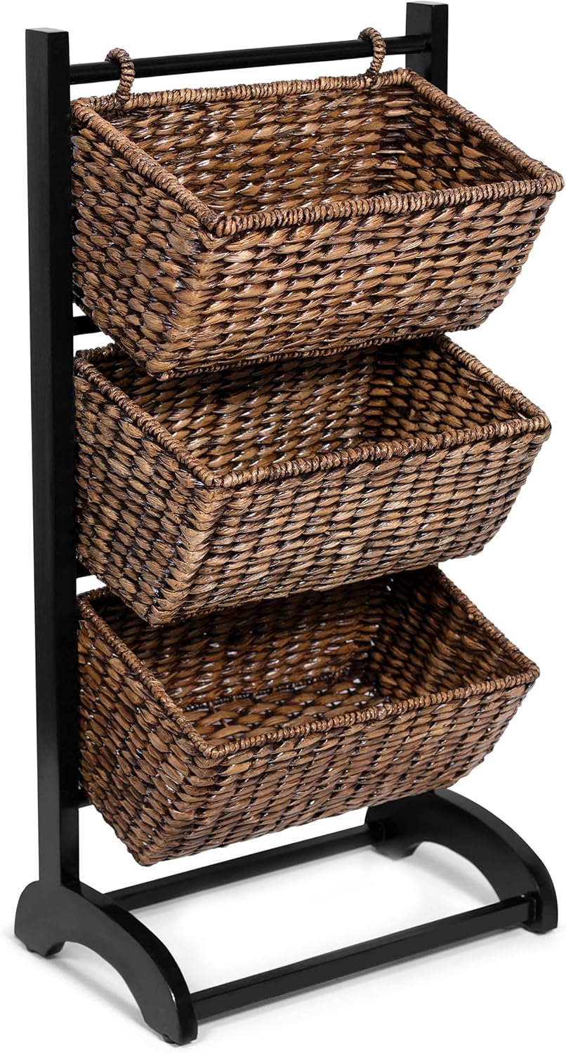 3-Tier Abaca Storage Organizer Shelf with 3 Baskets P483