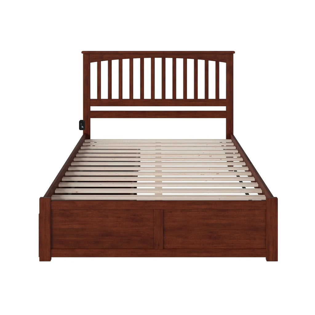 King Platform Bed with 2 Drawers in Walnut V901761