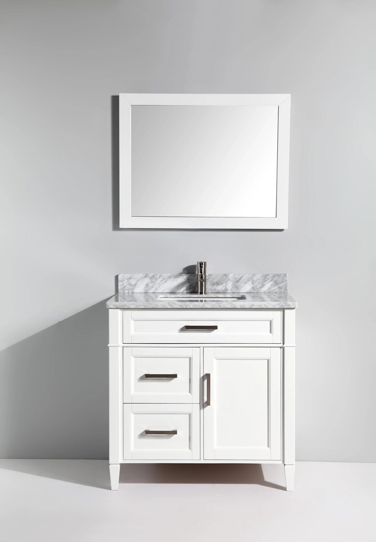 White 36 in. Single Sink Vanity with Mirror K314