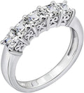 Platinum or Gold Plated Sterling Silver 5-Stone Ring N727