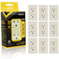 20A Tamper-Resistant GFCI Outlets with Wall Plate, Almond, 10-Pk J9127