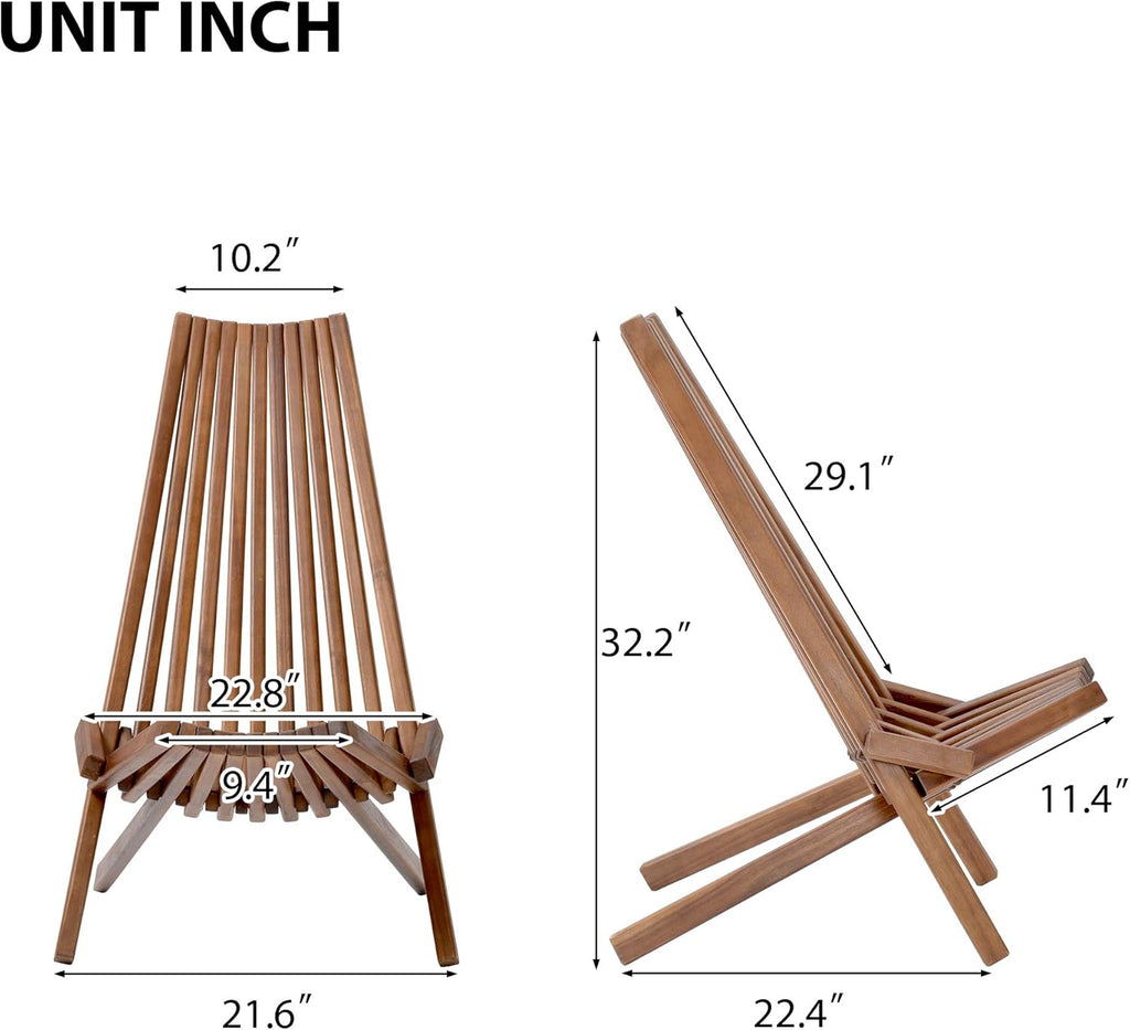 Acacia Folding Wooden Outdoor Chair L688157