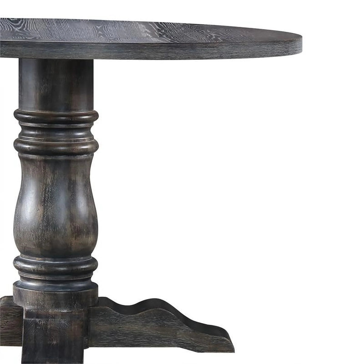 Weathered Gray Wooden Round Dining Table C870