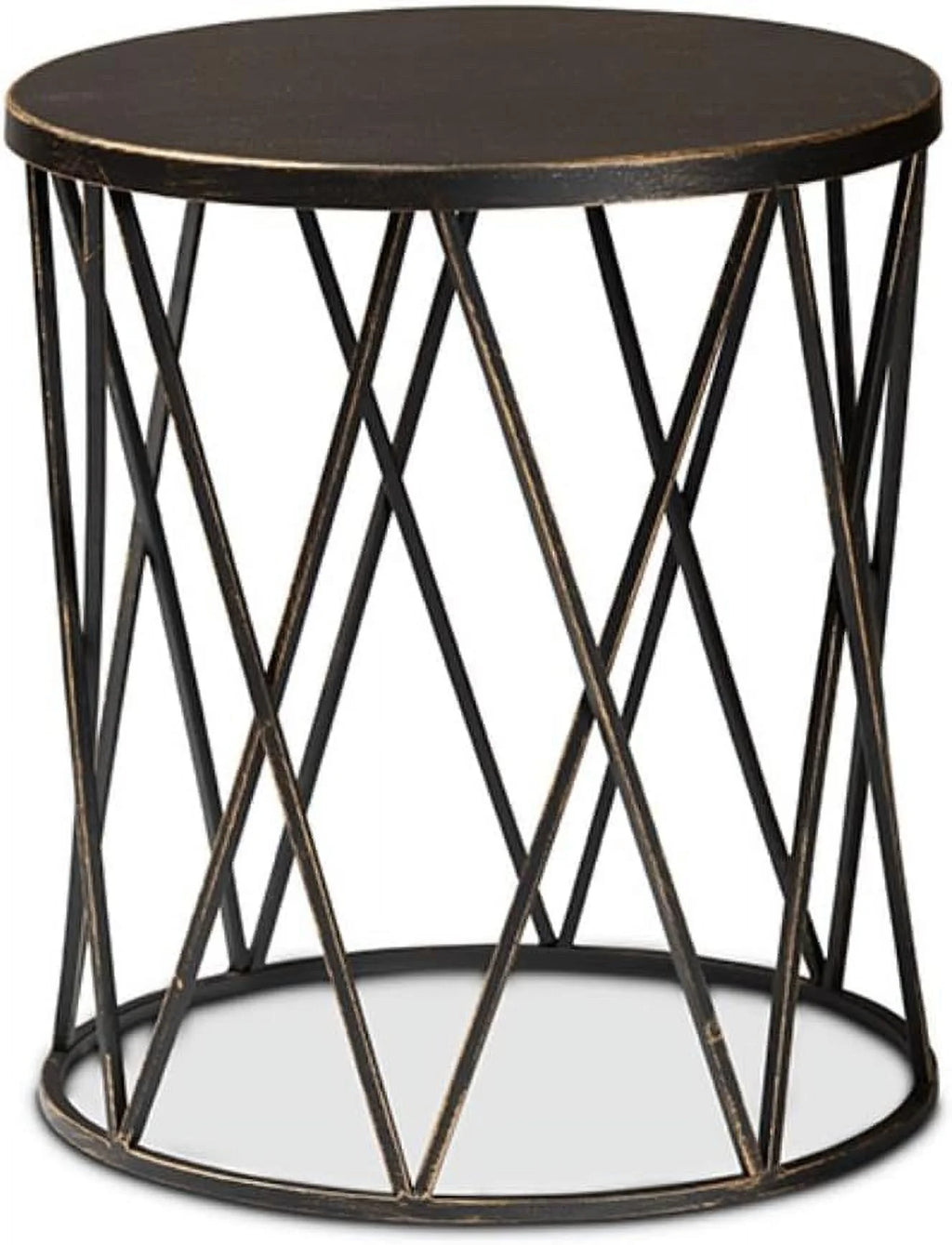 Antique Black Metal End Table I68883