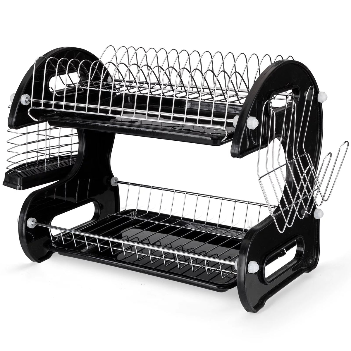 Black 2-Tier Plastic Dish Drainer E397681