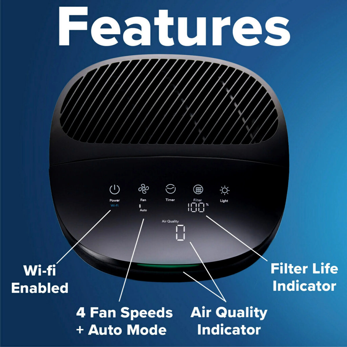 Large White Carbon True HEPA Air Purifier T950055