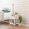 White 1 Drawer Solid Wood Side Table G41526
