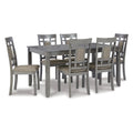7 Piece Light Gray Wood Dining Table Set I447