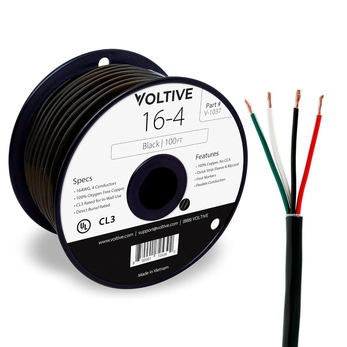 16 AWG 4 Conductor Oxygen-Free Copper Speaker Wire T500199