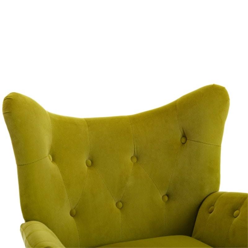 Velvet Accent Chair Armchair with Wooden Legs U4205
