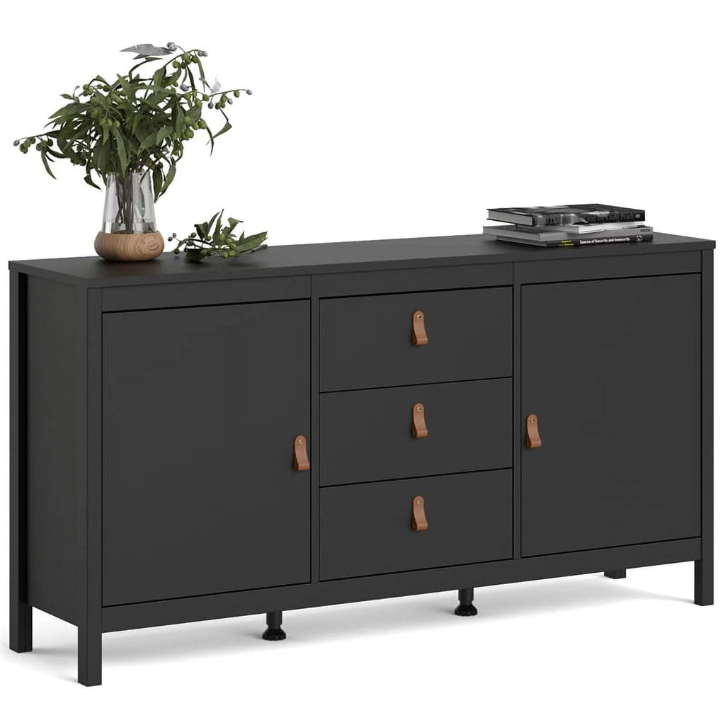Black Matte 2 Door 3 Drawer Sideboard G87545