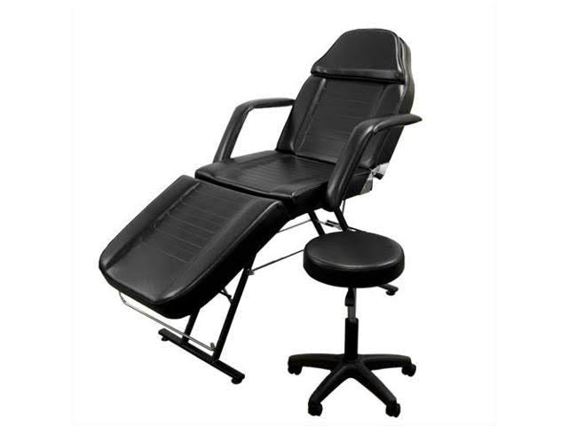 71in 3-Section Massage Bed Spa and Salon Facial Chair Tattoo Chair with Hydraulic Stool O4702