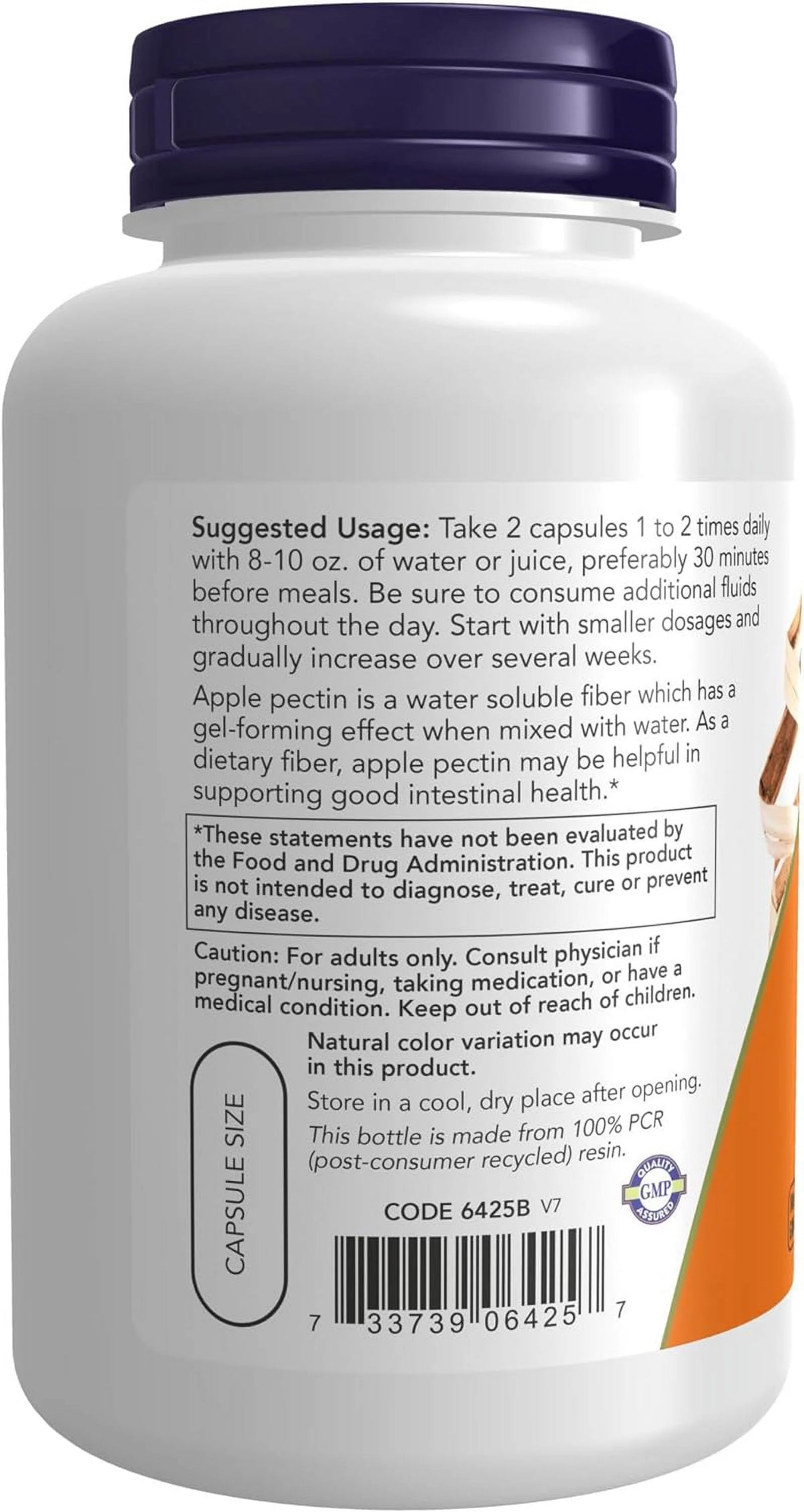 Apple Pectin 700 mg Dietary Fiber 120 Veg Capsules E2095