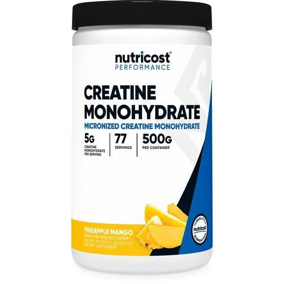 Micronized Creatine Monohydrate Powder, Pineapple Mango, 500 Gram, Vegan, Non-GMO, Gluten Free E62980
