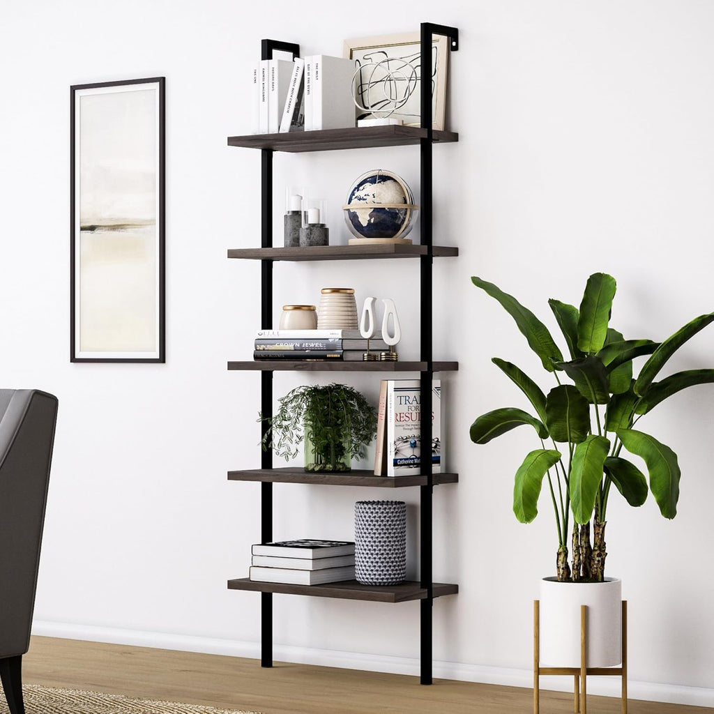 5-Shelf Oak Wood Modern Bookcase J79250